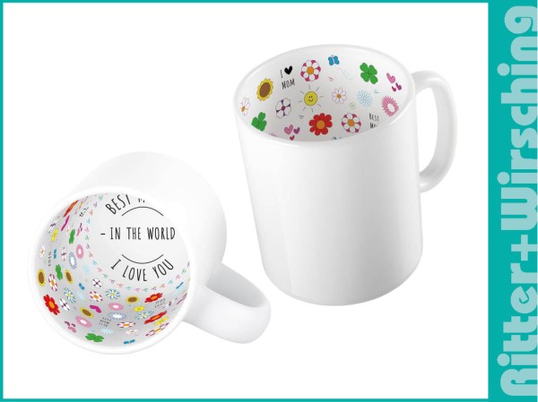 Motto-Tasse "I Love Mom"