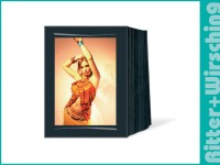 Leporello Leinen schwarz - Pinselstrich silber Leporello Leinen schwarz - Pinselstrich silber